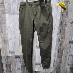 Caliville Mens Army Green Stretch Jogger Pants Inner Drawstring Waist